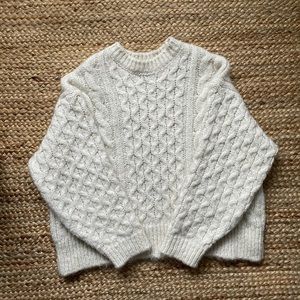Zara Fisherman Oversized Cable Knit Chunky Wool Sweater